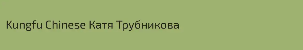 Kungfu Chinese Катя Трубникова